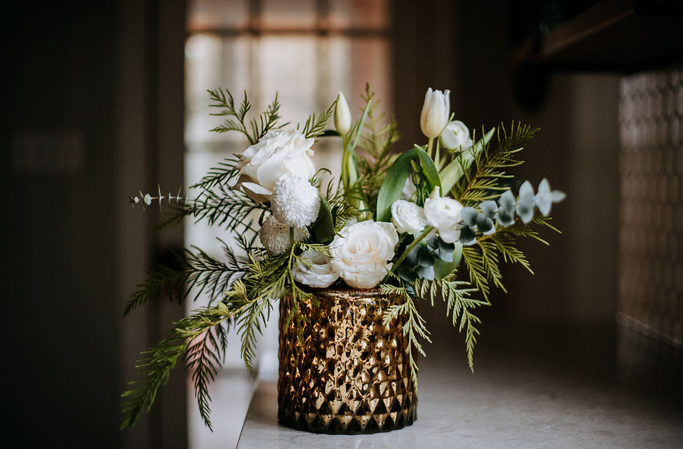 Thumbnail: WHITE ROSES CHRISTMAS CENTREPIECE