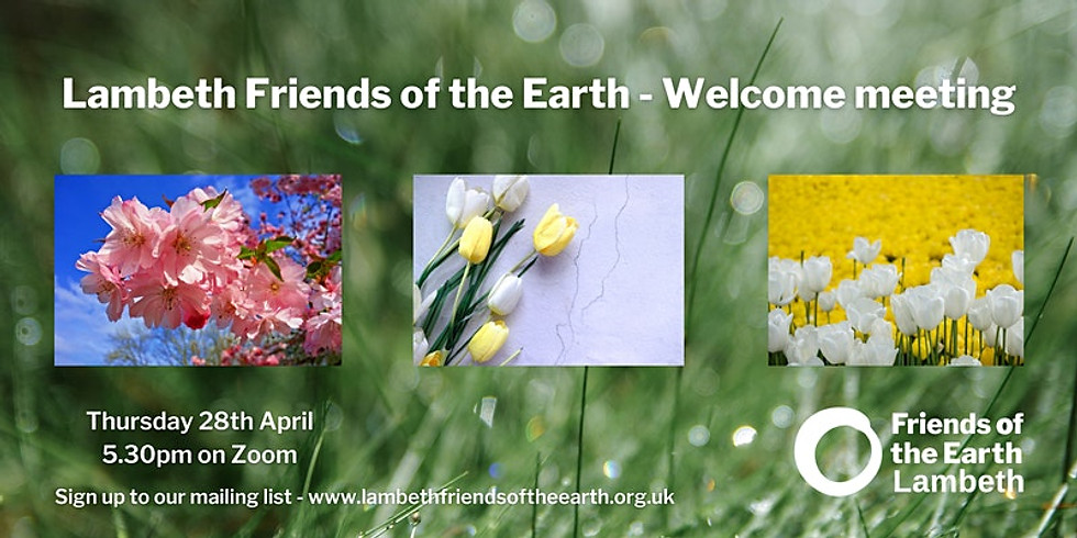 Lambeth Friends of the Earth April Welcome Meeting