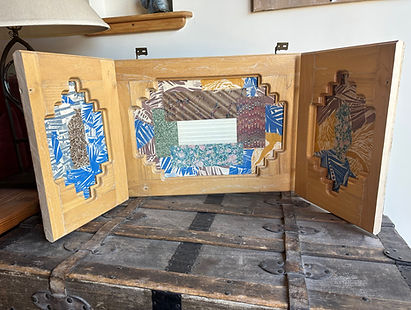 Triptych in Vivo painting on doors by artist David Deighton
