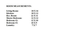 Room Measurements