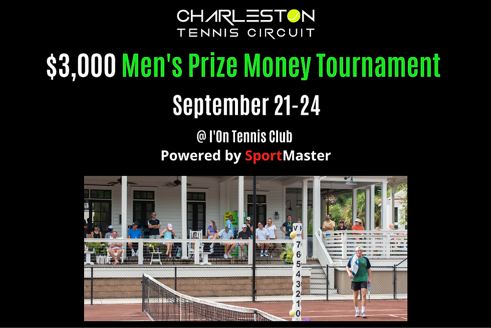 $3,000 Men's Prize Money Tournament @ I'On Tennis Club Powered by SportMaster 