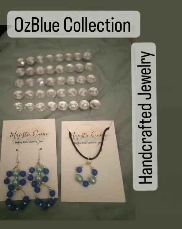 Beaded Hoop Necklace and Earring Set