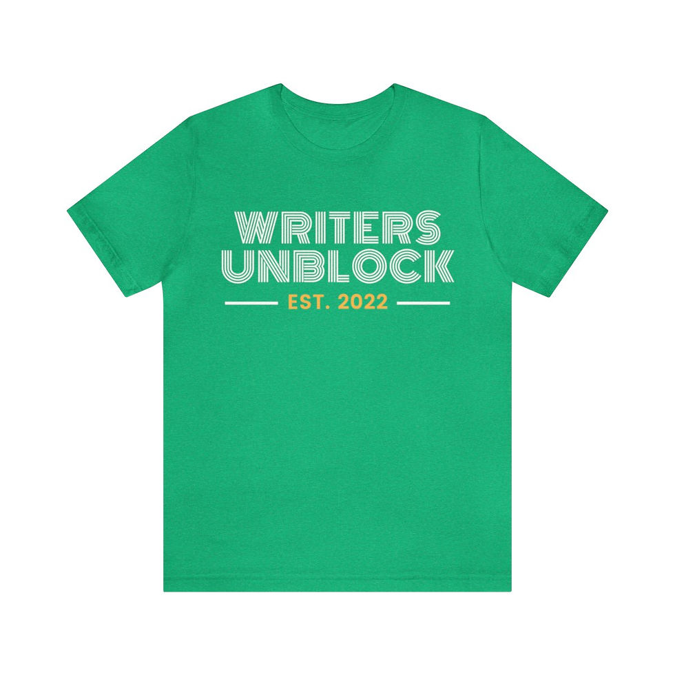 Thumbnail: Writers Unblock est 2022 Jersey Short Sleeve Tee (white writing)