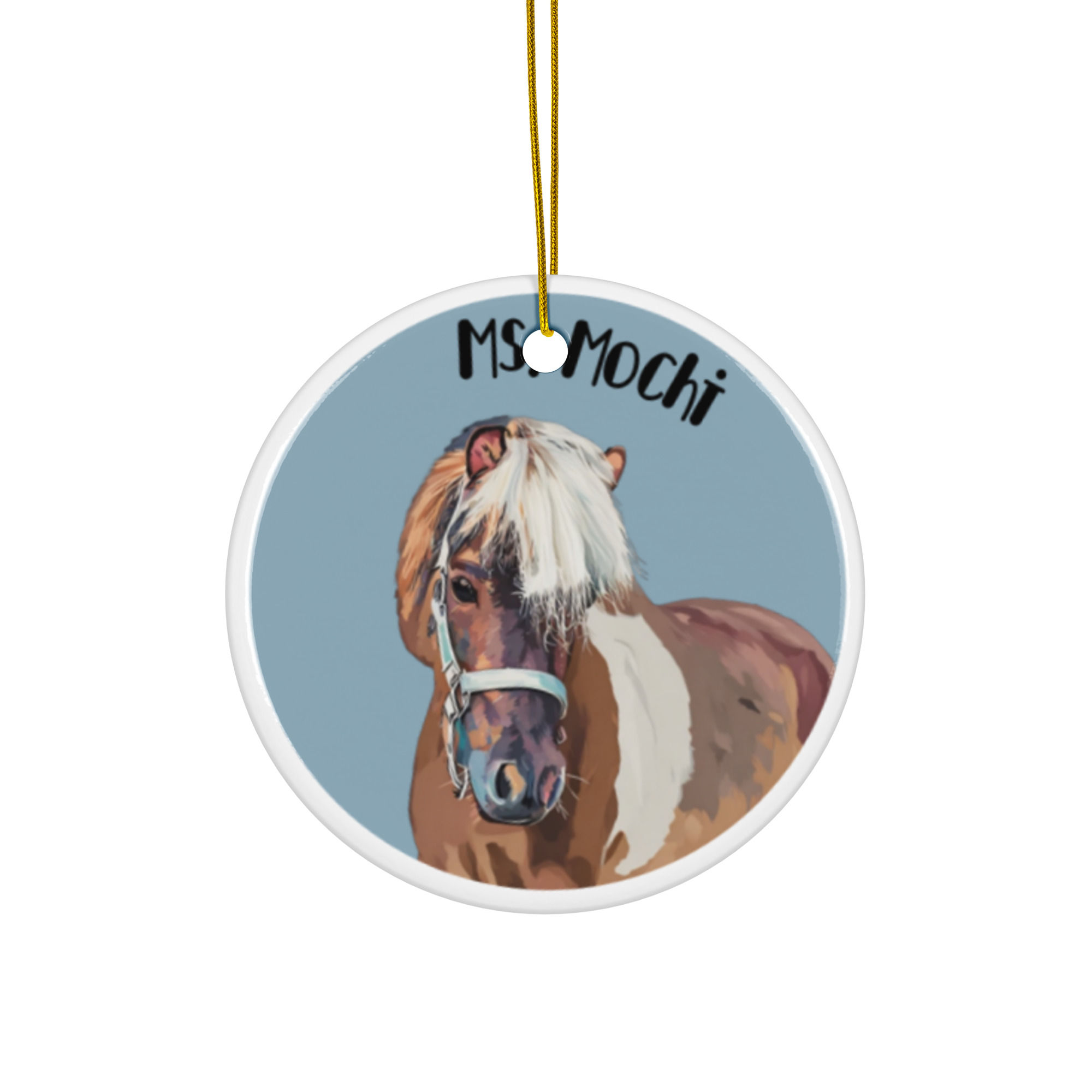 Ms. Mochi Horse Ceramic Ornament