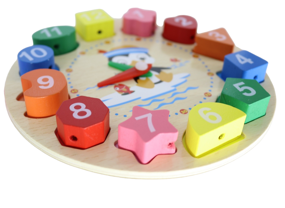 Thumbnail: Wooden Learning Clock with Bead Lacing