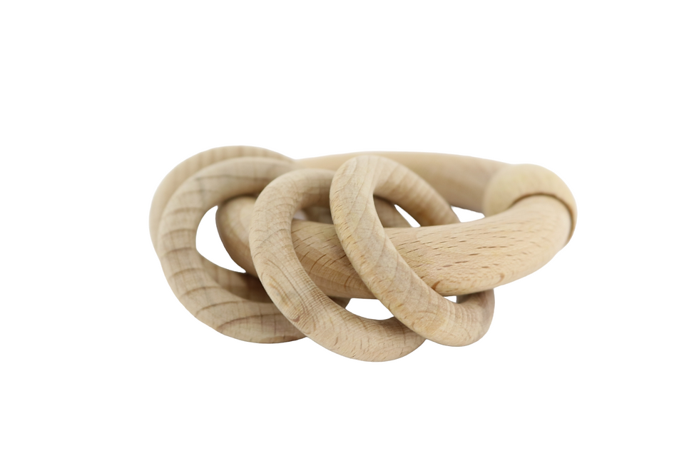 Thumbnail: NeemWood Rattle Ring Teether | Natural Wooden Teething Toy