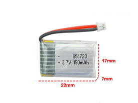 3.7V 150mAh 651723 Replacement Battery for Dandinghe Drone