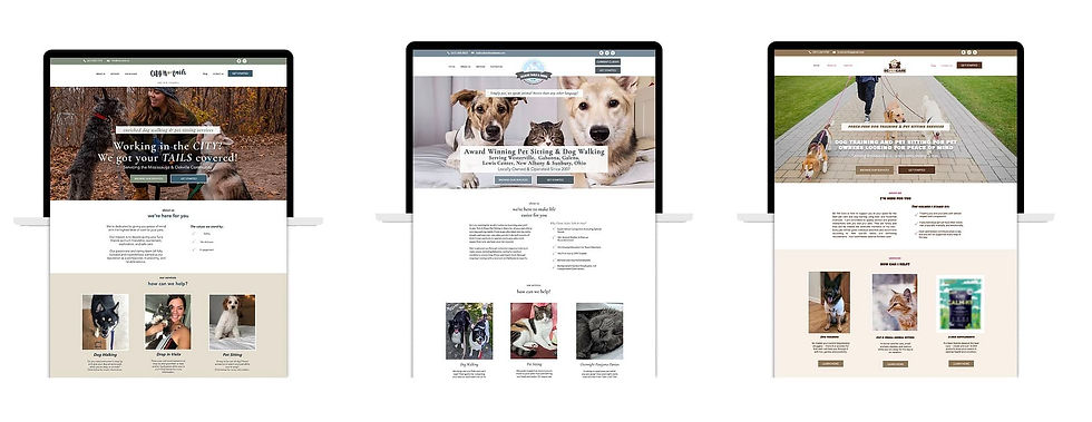 Real-life student examples customizing from the Wilson template by Pet Marketing Unleashed.