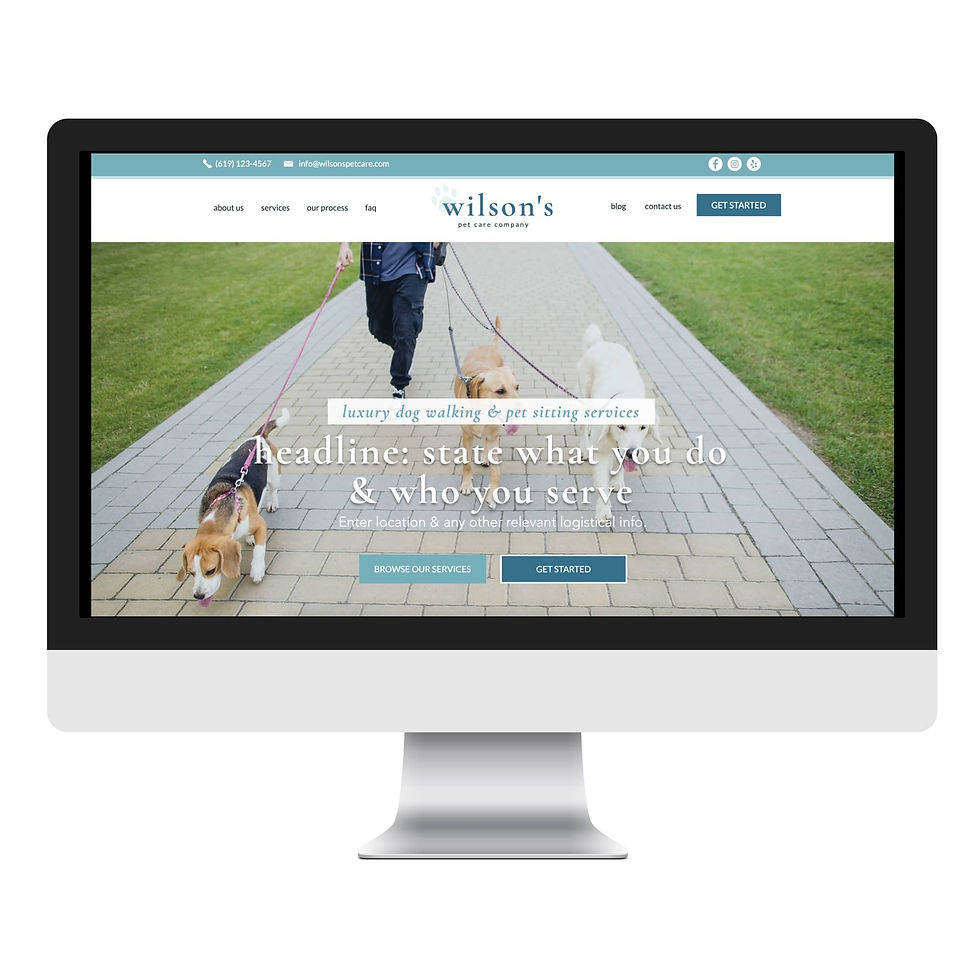 Wilson's Dog Walking and Pet Sitting Website Template.