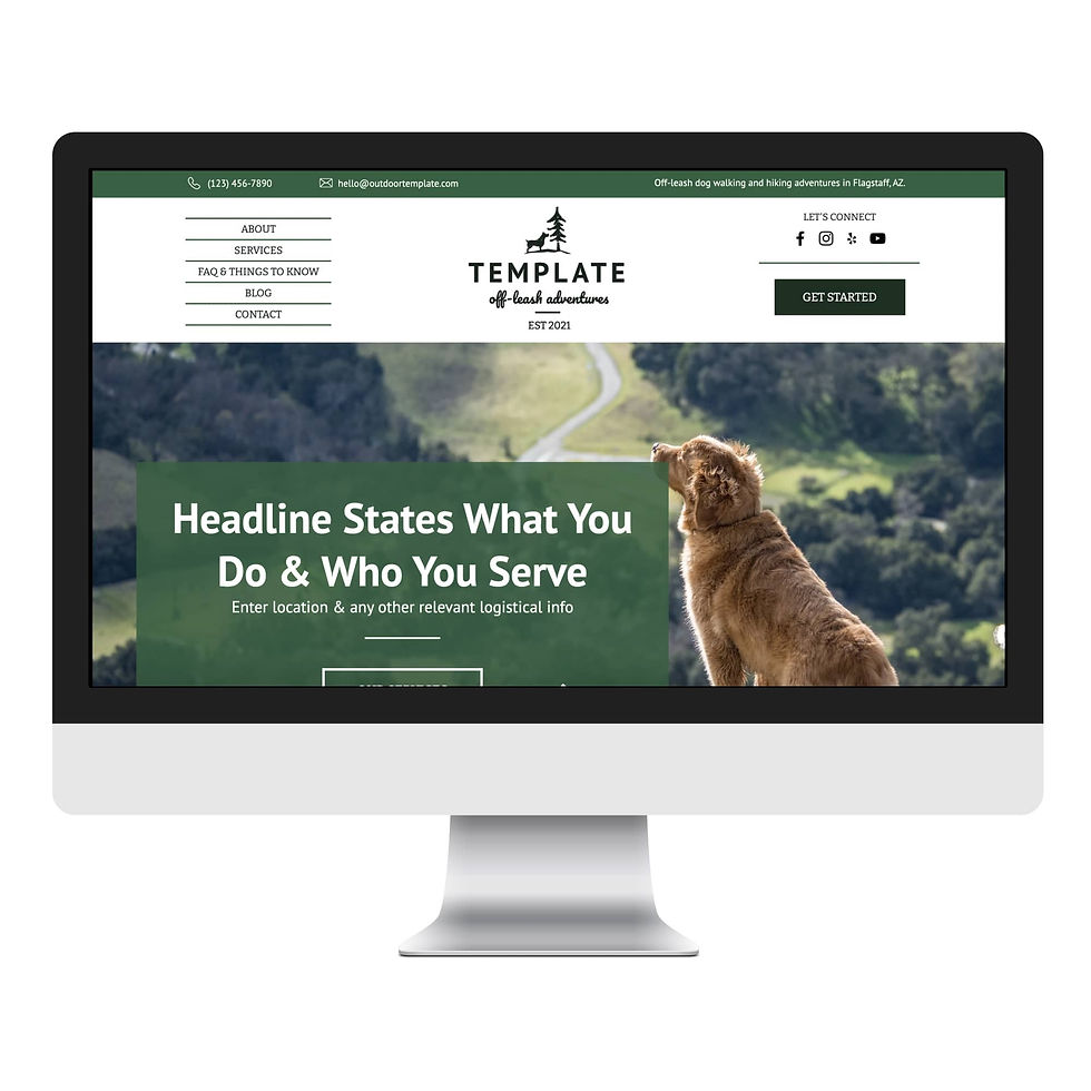 An Outdoor Dog Walking and Pet Sitting Website Template.