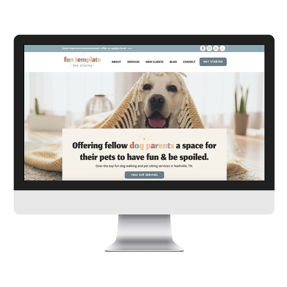 A fun dog walking and pet sitting website template.