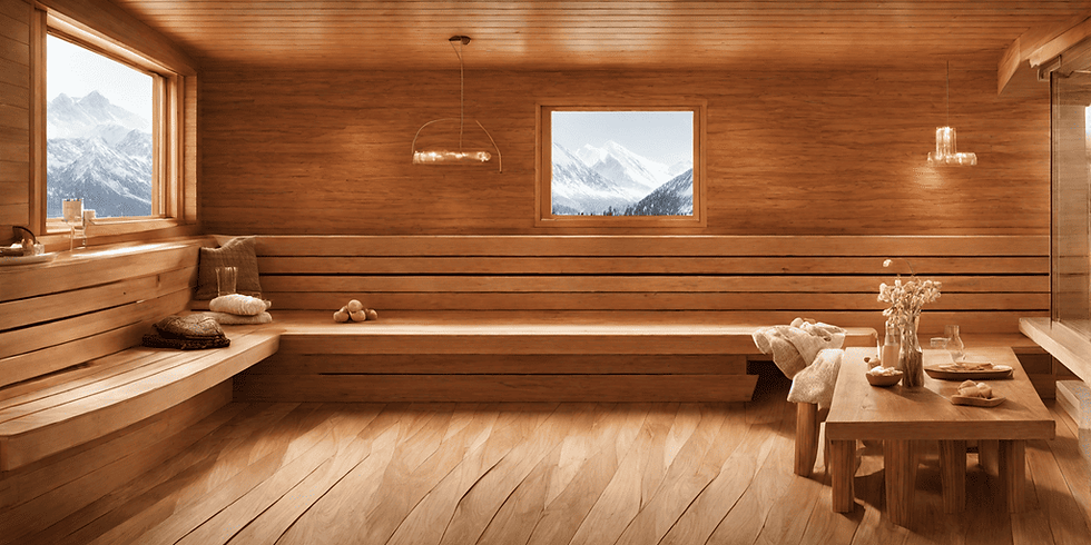 "A pool house interior with a sauna heater, demonstrating the importance of proper installation and placement for the ultimate sauna experience."