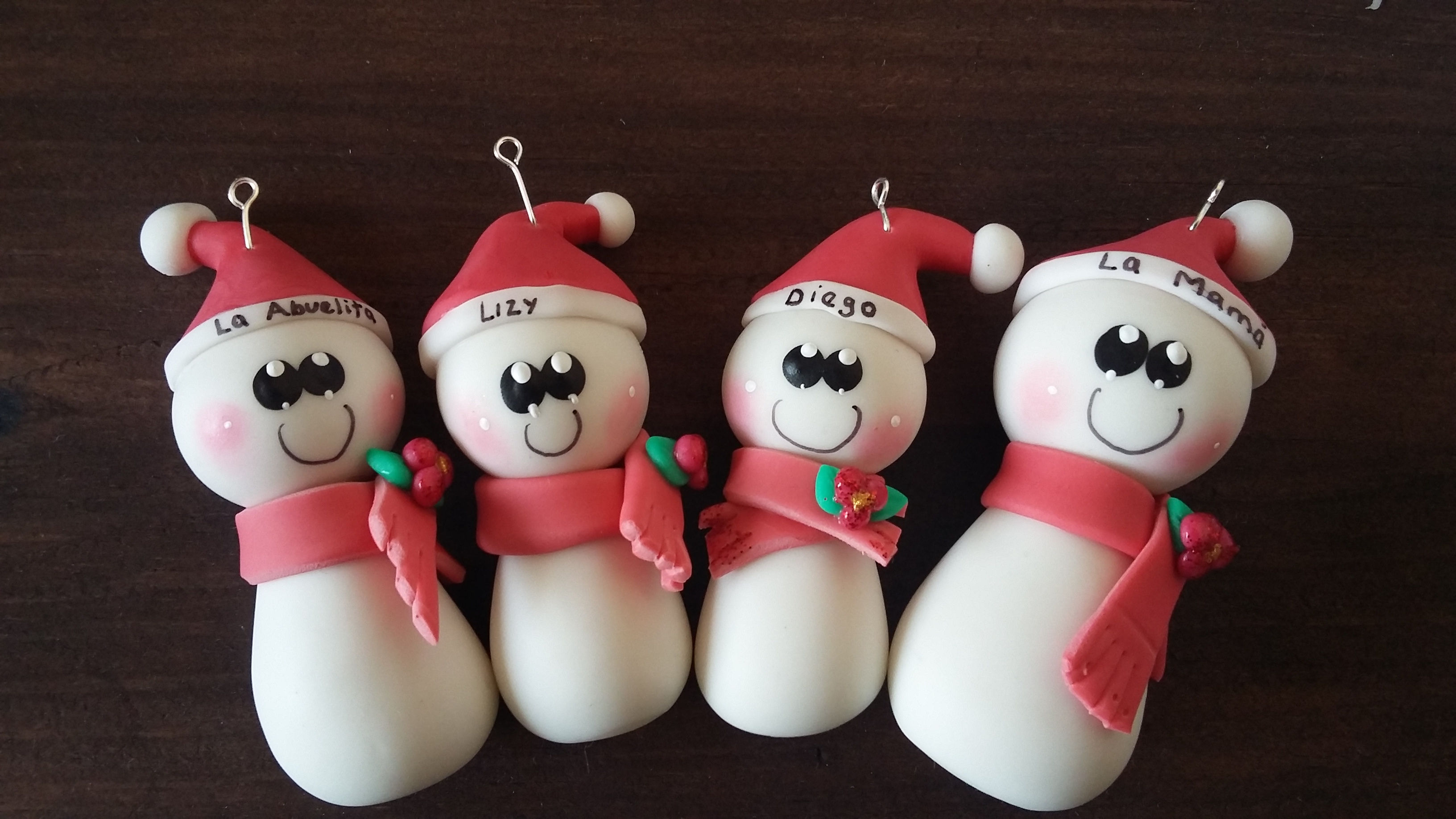 Familia de 4 muñecos de nieve