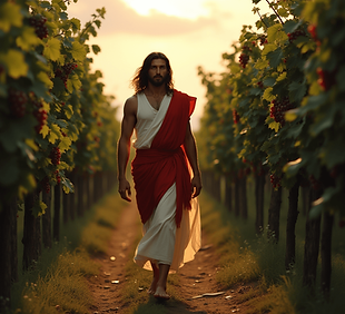 jesus_walking_away_from_the_camera_on_a_beautiful_trail_hes_wearing_a_bright_white_tunic_w