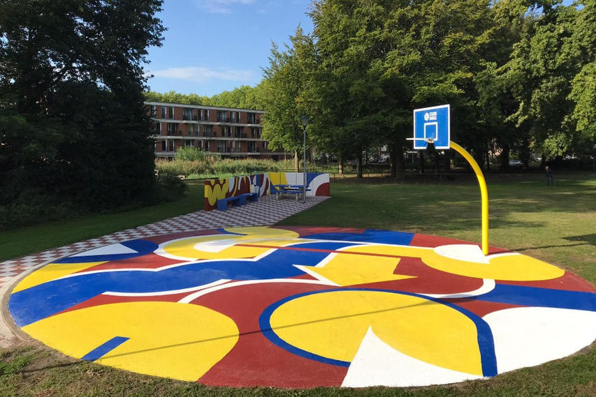 Studio Onrust - Brabantpark Breda - Vloerschildering basketbalcourt