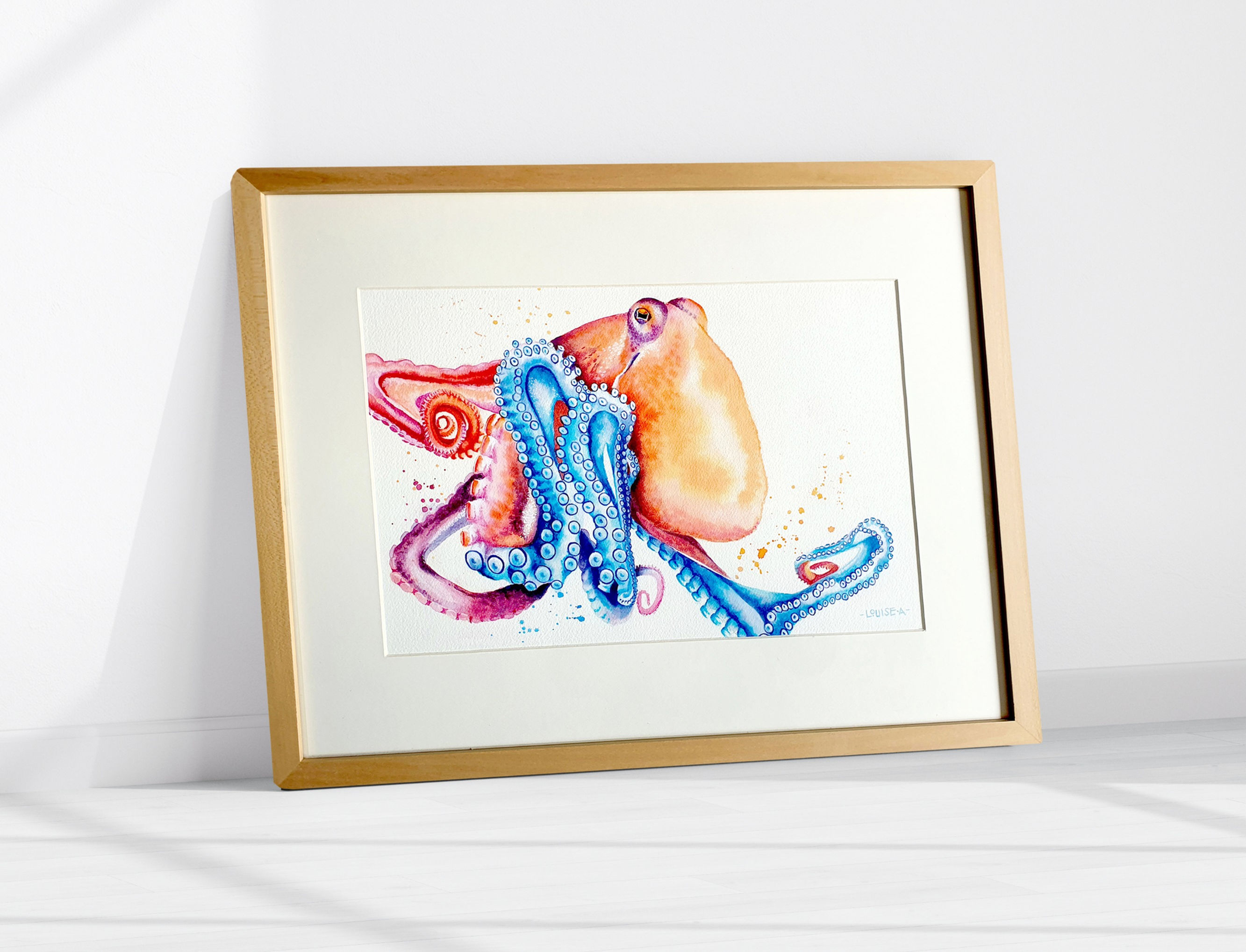 Octopus original watercolour painting