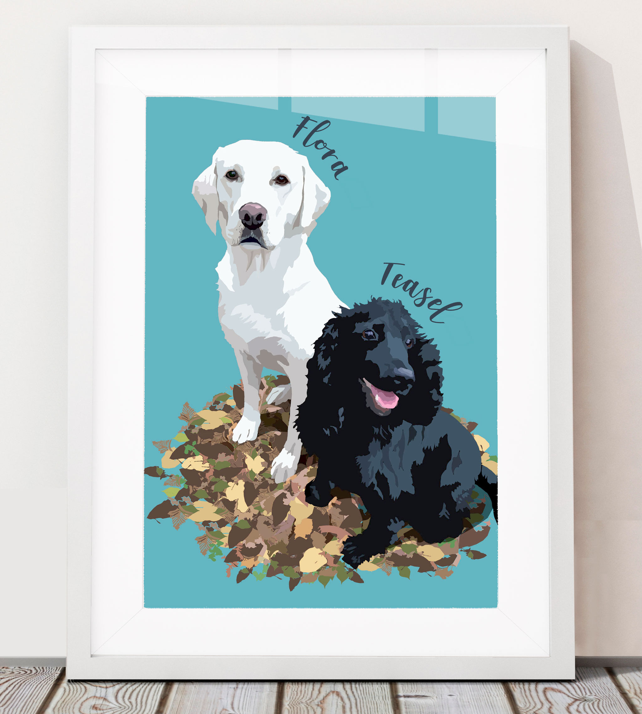 Contemporary colour Pet Portrait - Two Pets