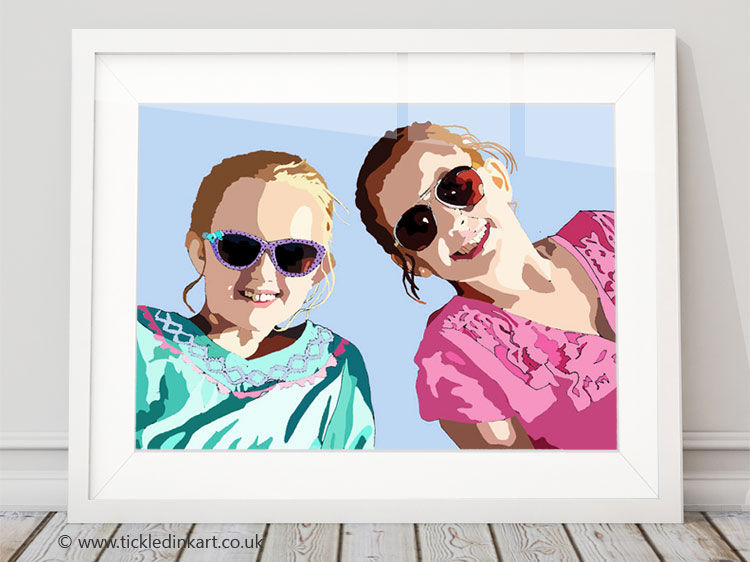 Custom Colour Friends/Family Portrait - Two people
