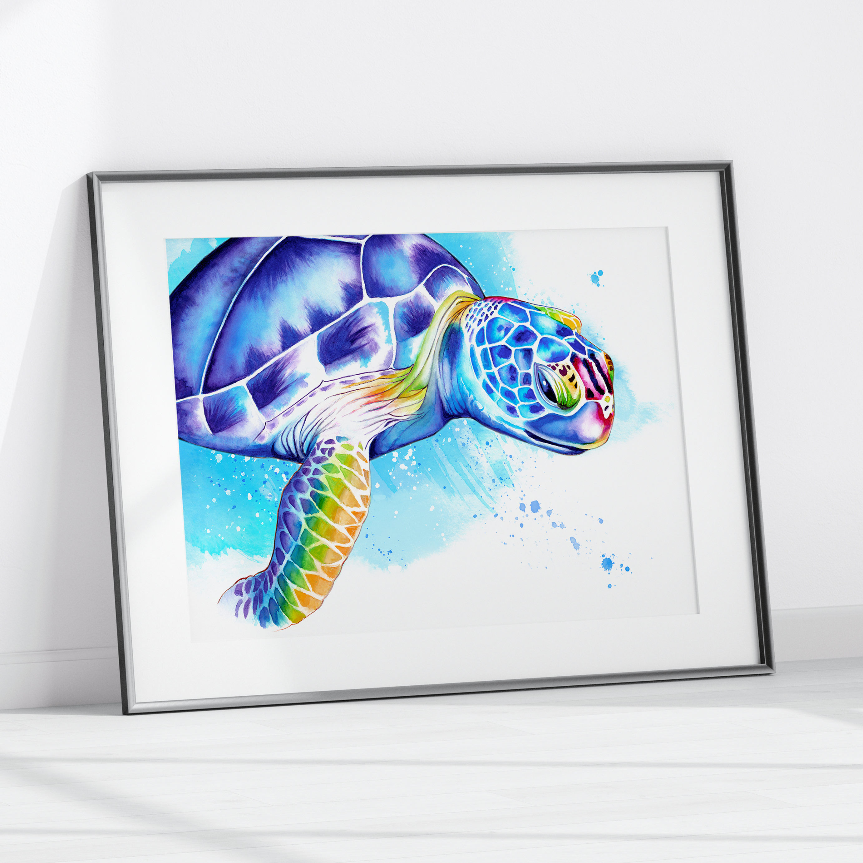 Turtle watercolour fine art wildlife print