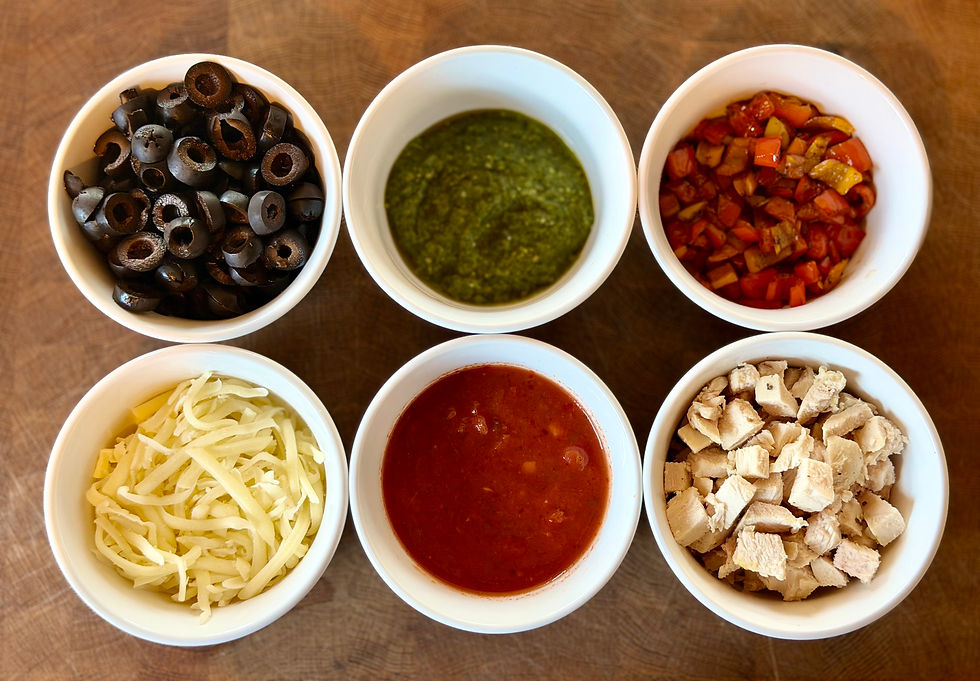 toppings for the socca pizzas