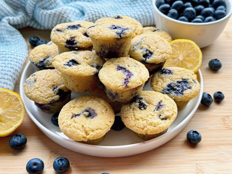 Fluffy Gluten-Free Lemon Blueberry Mini Muffins