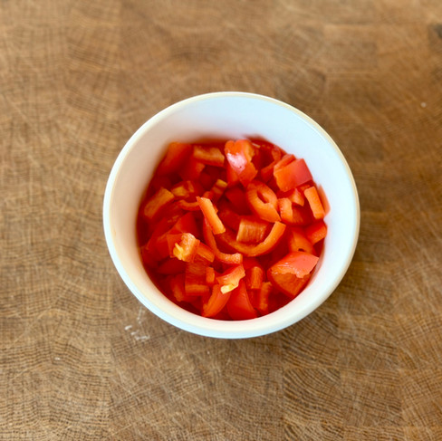 red, yellow, and orange bell peppers