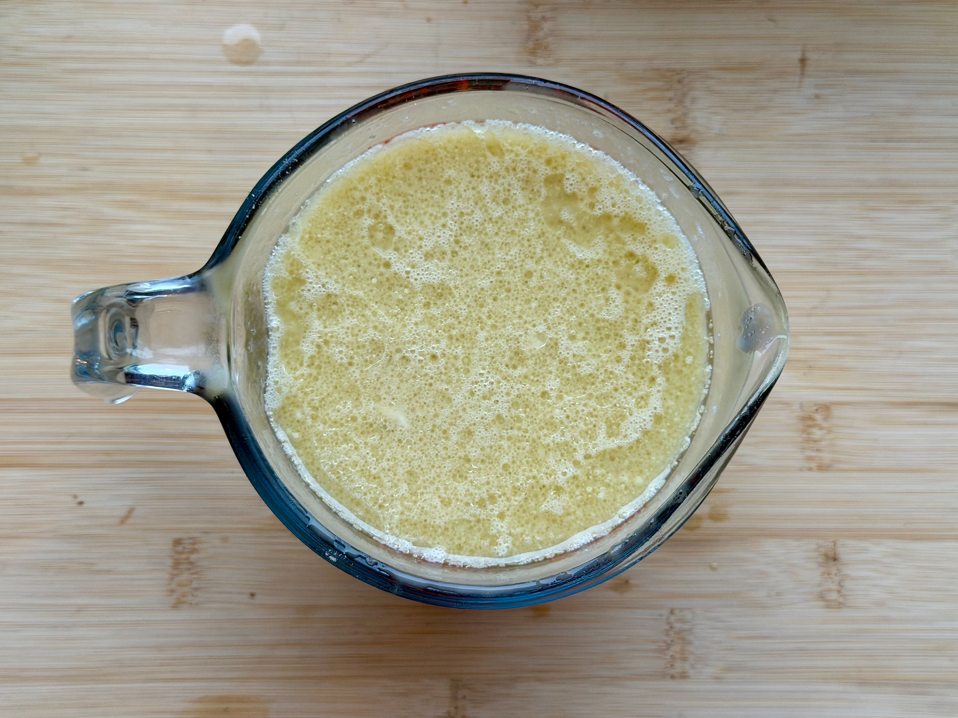 Wet ingredients for Crispy Grain-Free Banana Chocolate Chip Waffles recipe
