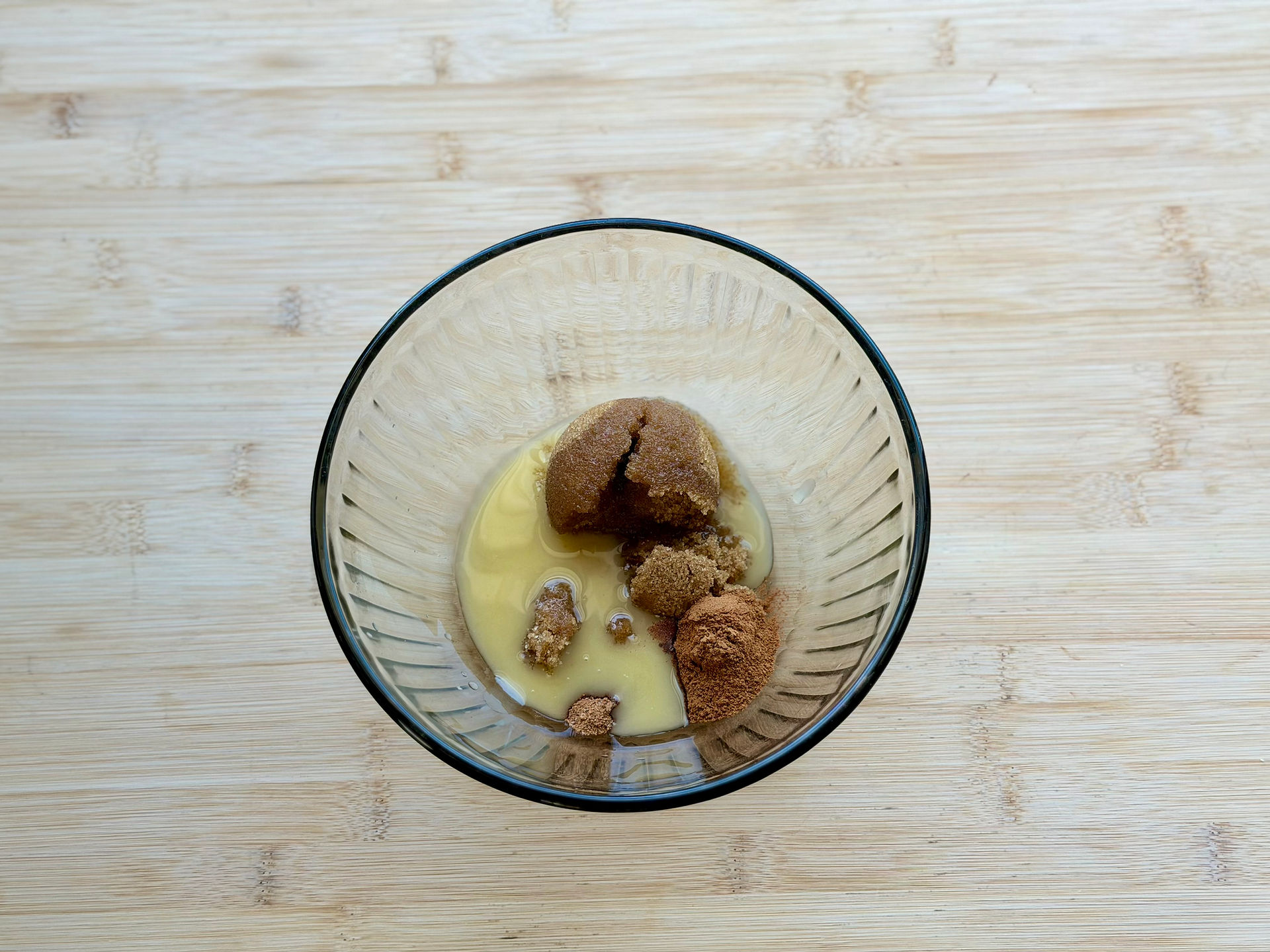 Earth Balance Butter, brown sugar, and spices mixed in a bowl 