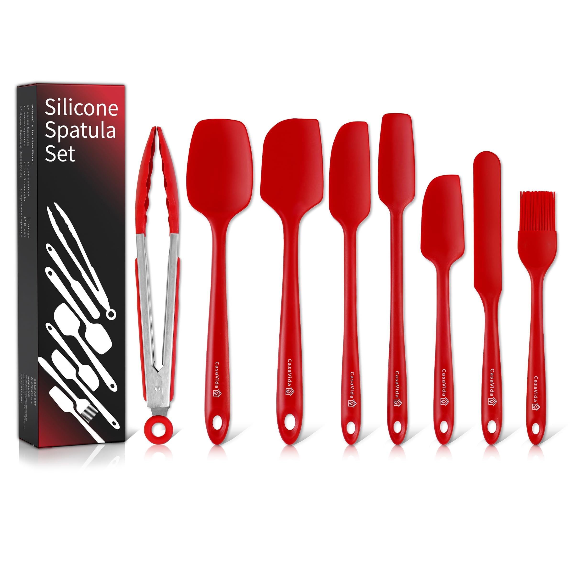 CasaVida Silicone Spatula Set One-piece Seamless - High Heat Resistant Non Stick