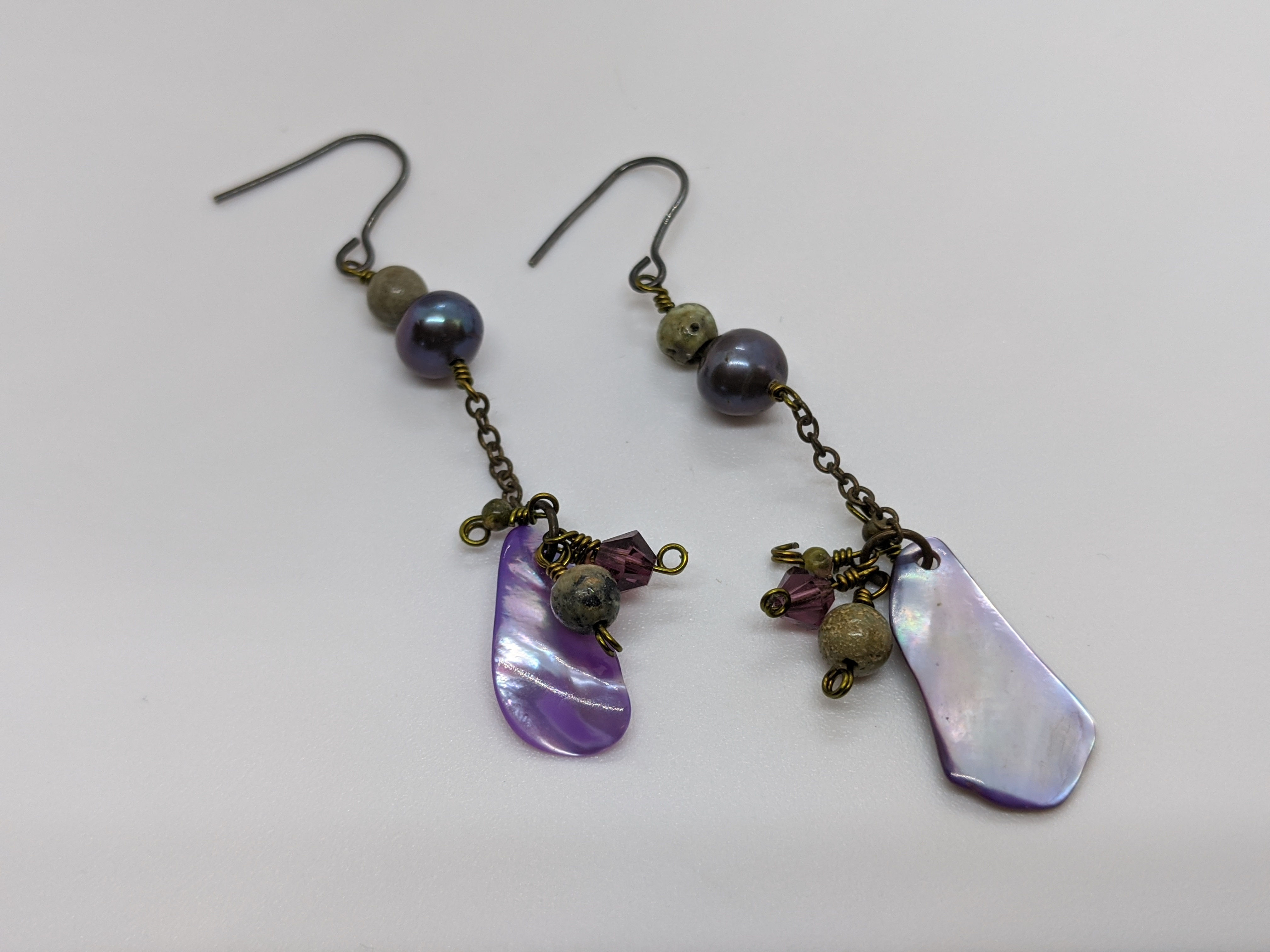 Purple Paua Shell Earrings