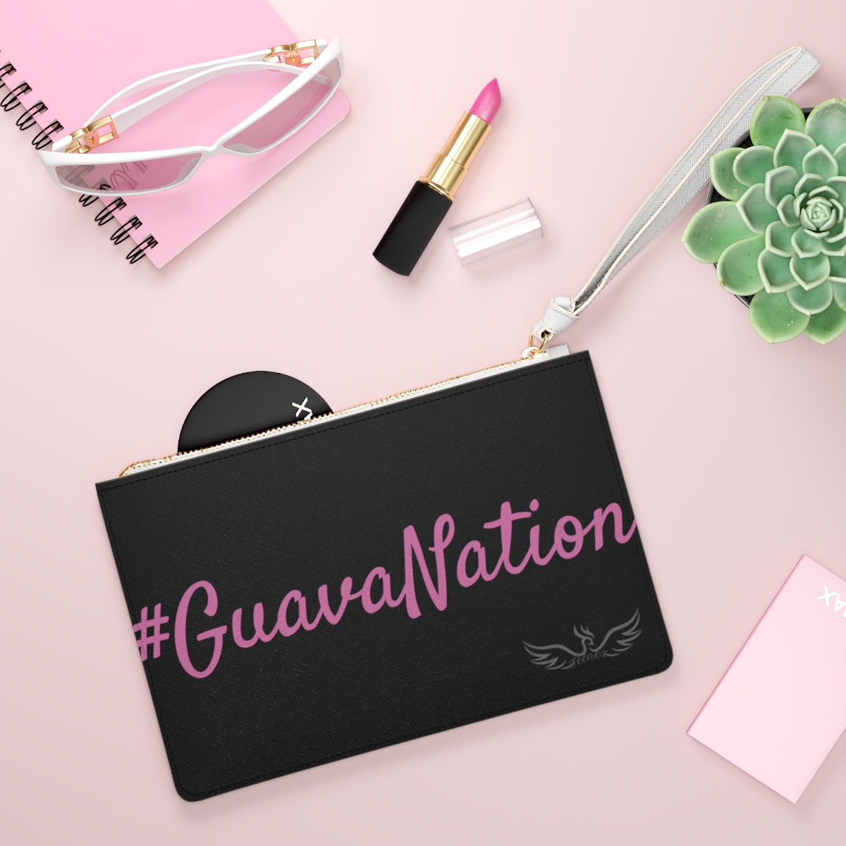 #GuavaNation Black & White Clutch Bag