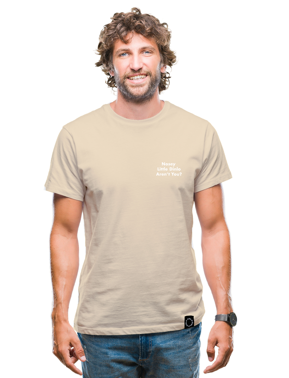 Thumbnail: Mens Oatmeal 'Nosey Little Dinlo' Tshirt