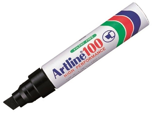 Artline 100 Xylene Free 12mm Chisel Black Marker