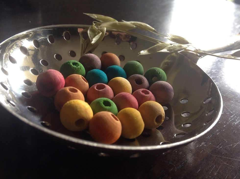 Thumbnail: Small Colour Wooden Beads x 10
