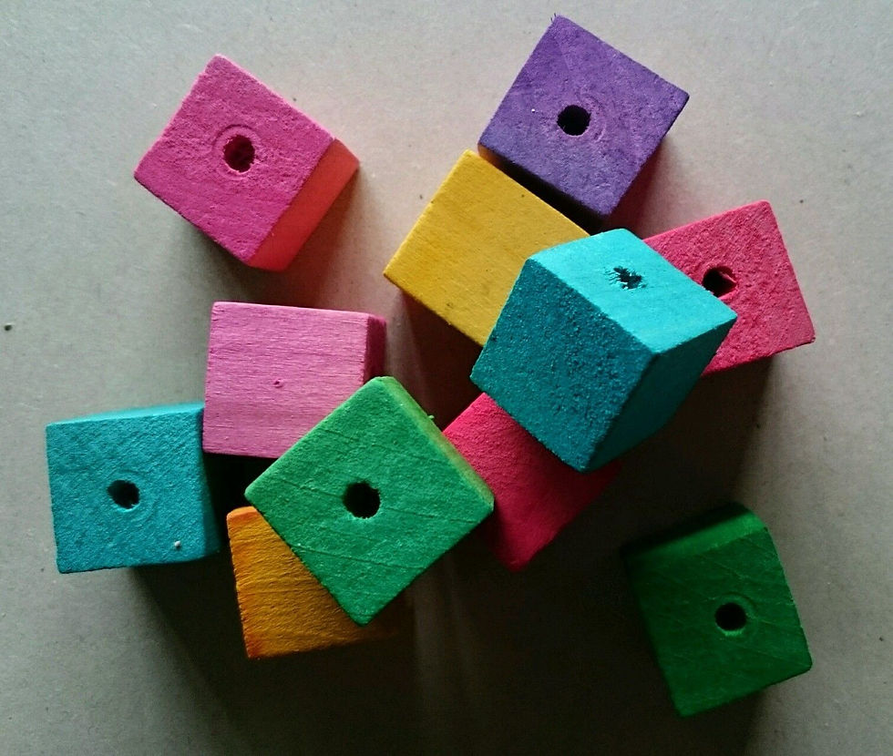 Thumbnail: 5 x Colour Wooden Cube Beads