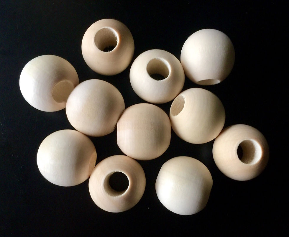 Thumbnail: Wooden Large Hole Beads x 10
