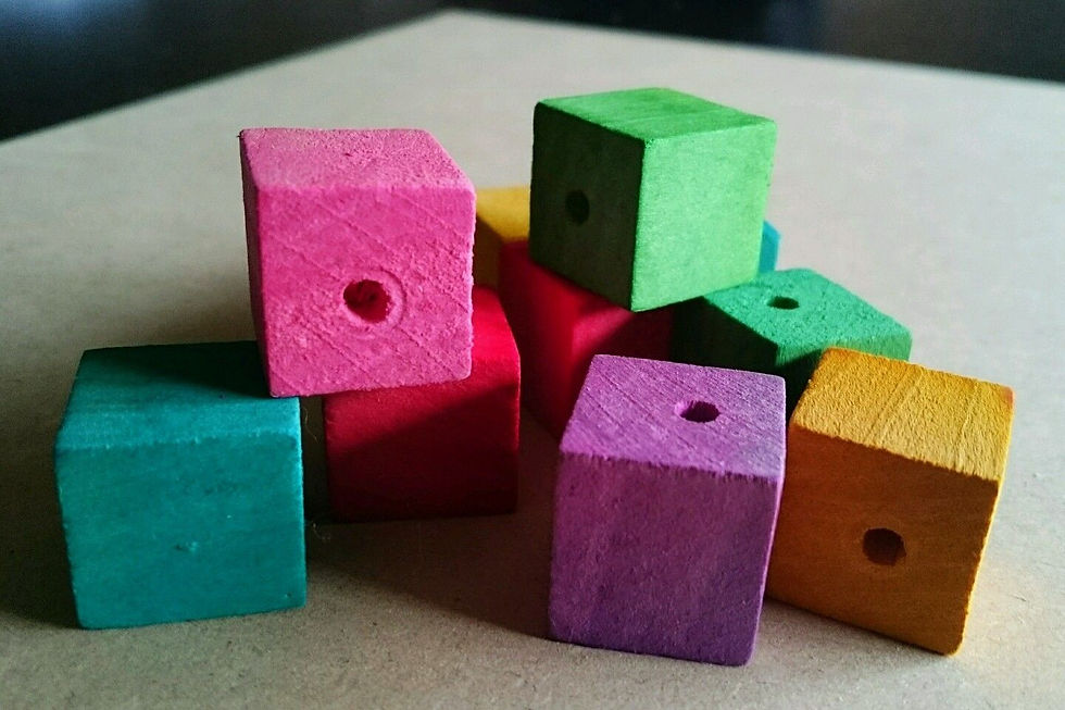 Thumbnail: 5 x Colour Wooden Cube Beads