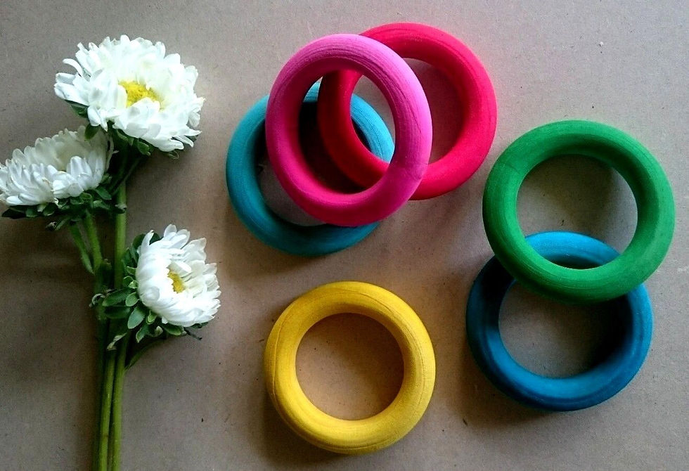 Thumbnail: Colour Wooden Rings x 5