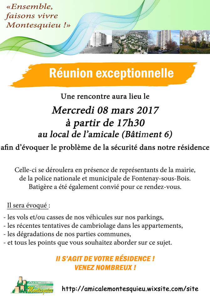 Rencontre sur la sécurité de notre Résidence