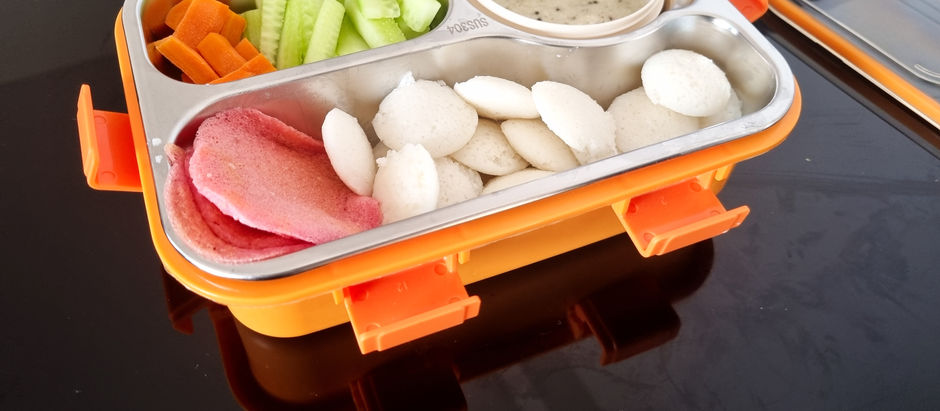Tiny Tastes: Toddler-Friendly Bento Boxes with Mini idli and beetroot uttapam