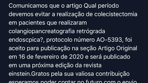 Mais um trabalho aceito para publicação