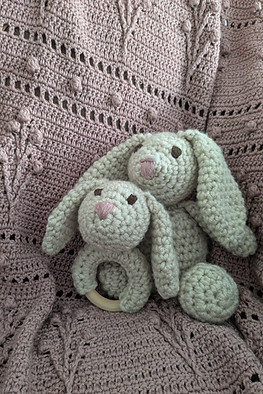 Nest Collection: Rabbit and rattle crochet amigurumi