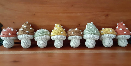 Nest Collection: crochet mushroom rattles