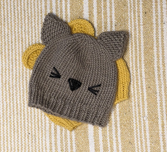 Nest Collection: knit baby cat hat