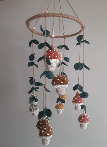 Nest Collection: Mushroom mobile crochet