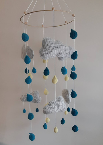 Nest Collection: Cloud and Rain mobile crochet