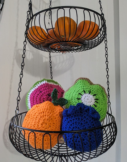 Mindful Collection: crochet fruit pocket market bags