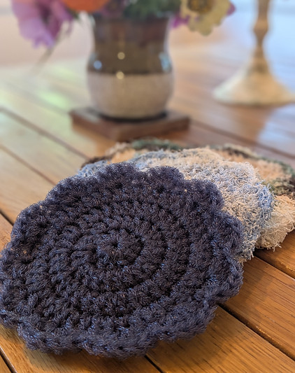 Mindful Collection: Crochet scalloped scrubbie/sponge