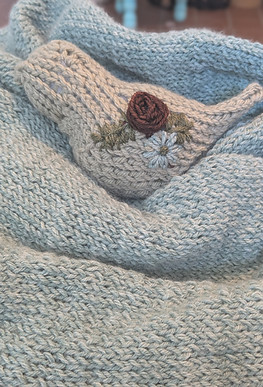 Nest Collection: Embroidered knit bird ornament