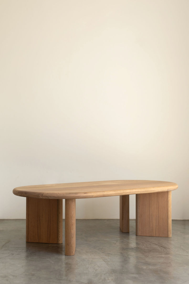 Deft Studios solid oak Oval Coffee Table.